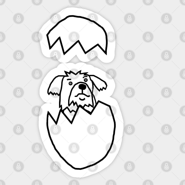 Cute Dog Popping out of Easter Egg Outline Sticker by ellenhenryart